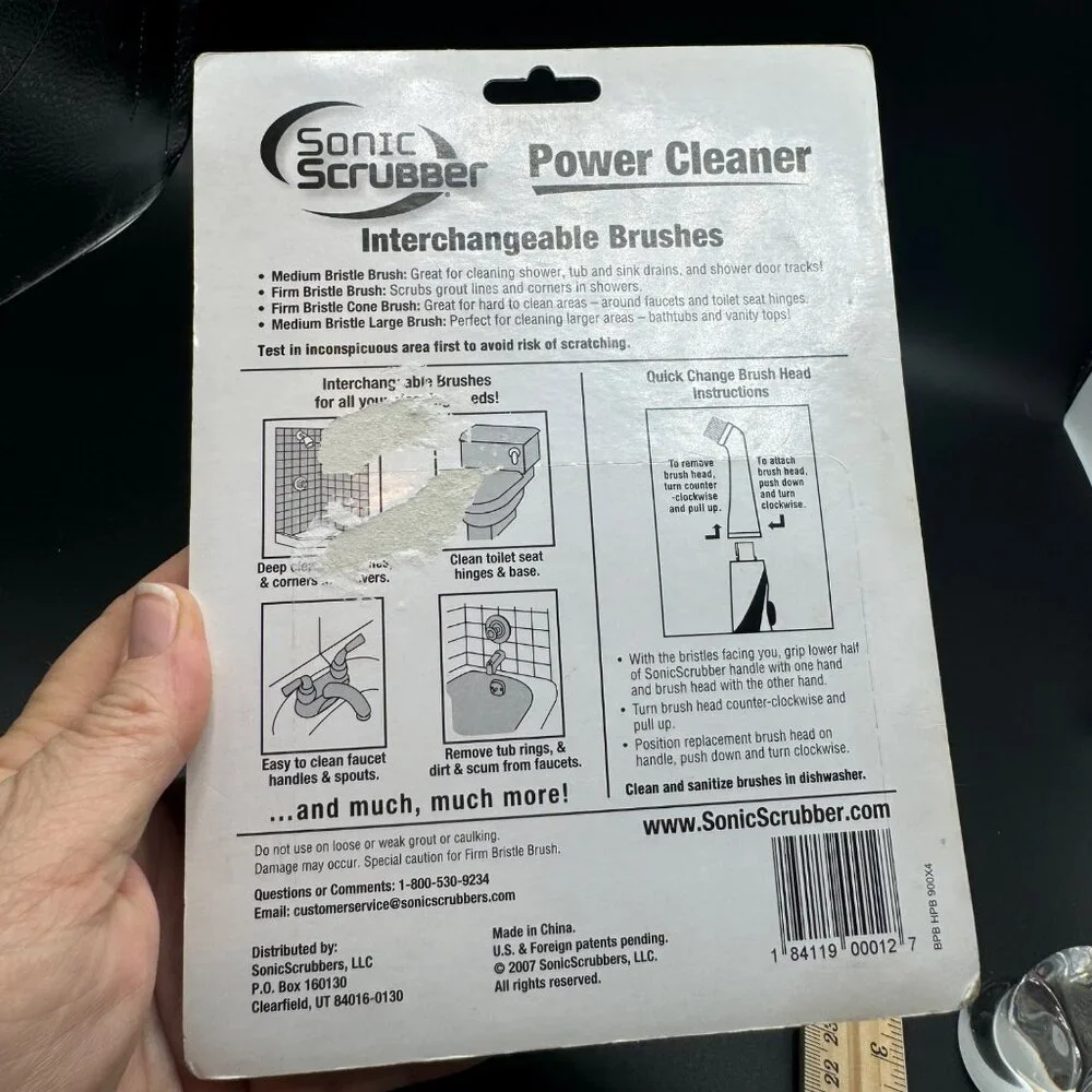 NEW SONIC SCRUBBER BATHROOM POWER CLEANER INTERCHANGEABLE BRUSHES 2 sets